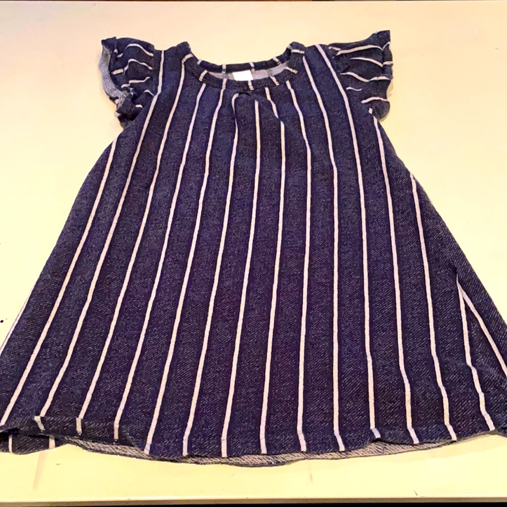Navy and white striped toddler dress!